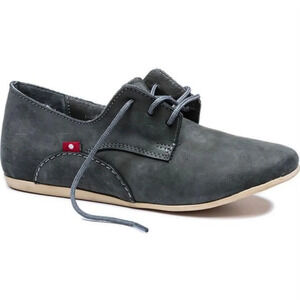 Oliberte Minsha Olive Green Nubuck Leather Oxford Lace up Loafers Size 36